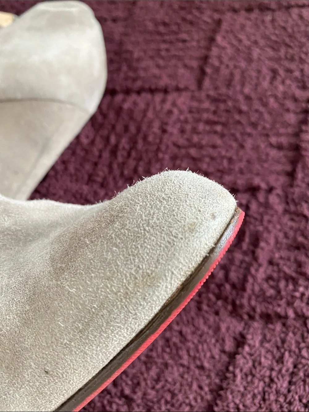 Light Gray Suede Wedge Ankle Boots with Side Zip